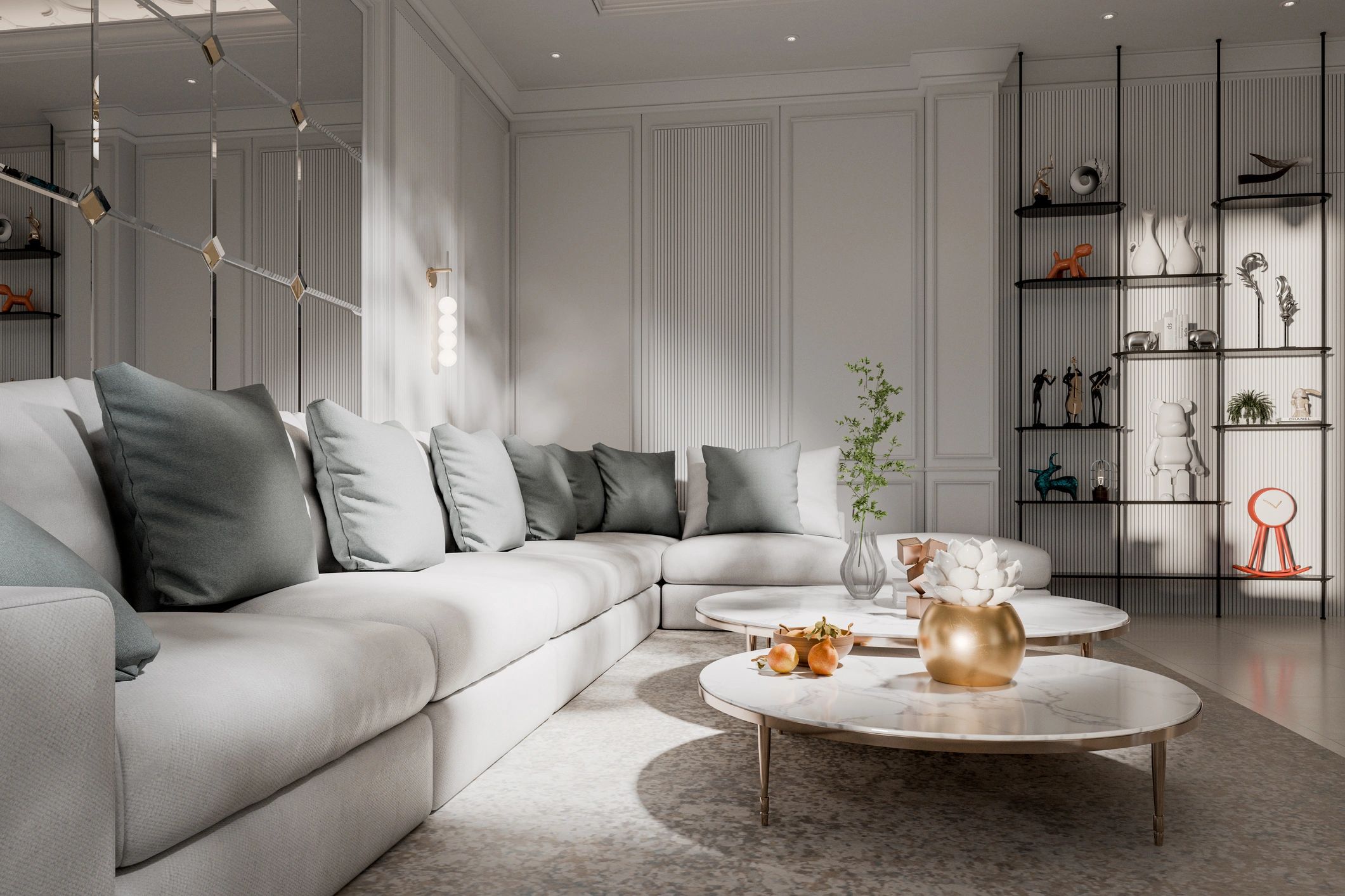 Premium marble interior setting